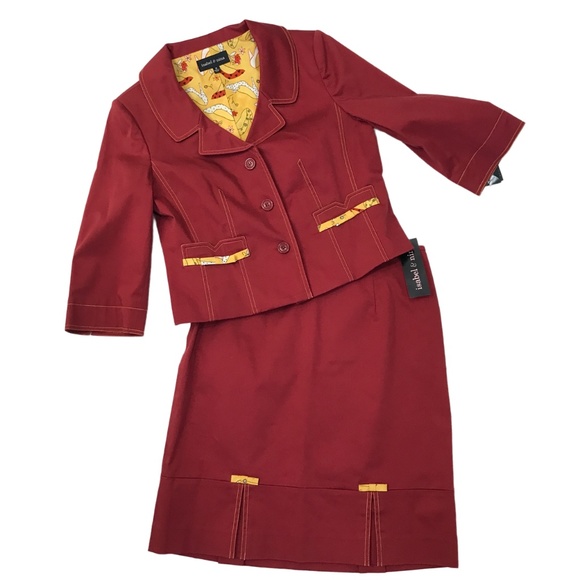 Isabel & Nina Dresses & Skirts - ISABEL & NINA {12} Skirt & Jacket Suit 2-Piece Dark Red NWT